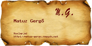 Matuz Gergő névjegykártya